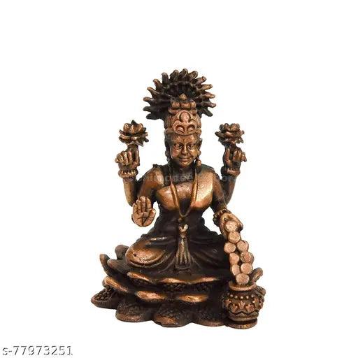 Copper Dhan Lakshmi Idol 2.5 inches , Patina Antique Finish , 1 Piece