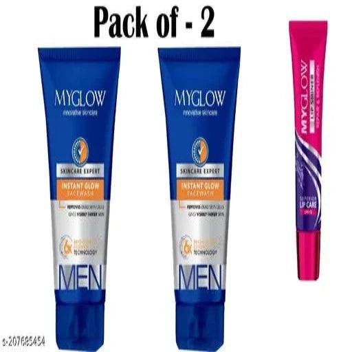 MyGlow Instant Glow Men Face wash & 1 Myglow Lip Shiner Free Pack of - 2 - Springkart 