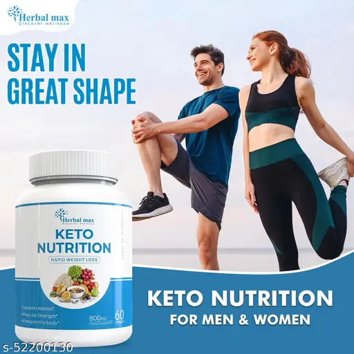 Herbal max Keto Nutrition Capsule for Weight Loss with Garcinia Cambogia -800mg(60 Capsules) - Springkart 