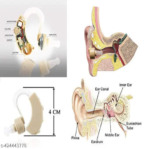 Ear Machine Behind the Ear Ultra Superior Sound Enhancement Amplifier for Old Age Hearing (Brown) (1pcs)