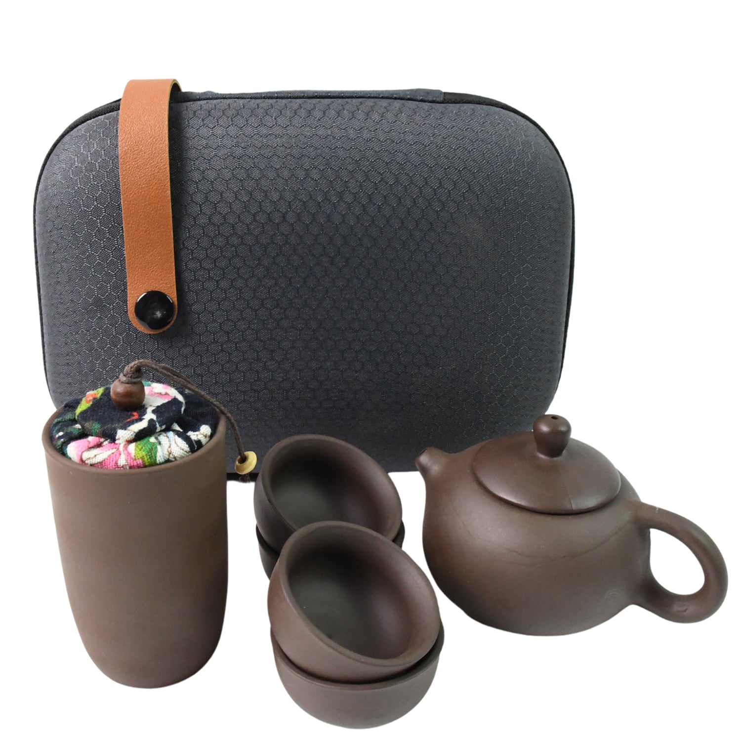 Portable Kung Fu Tea Set With A Portable Travel Bag (Set Of 6pcs) - Springkart 
