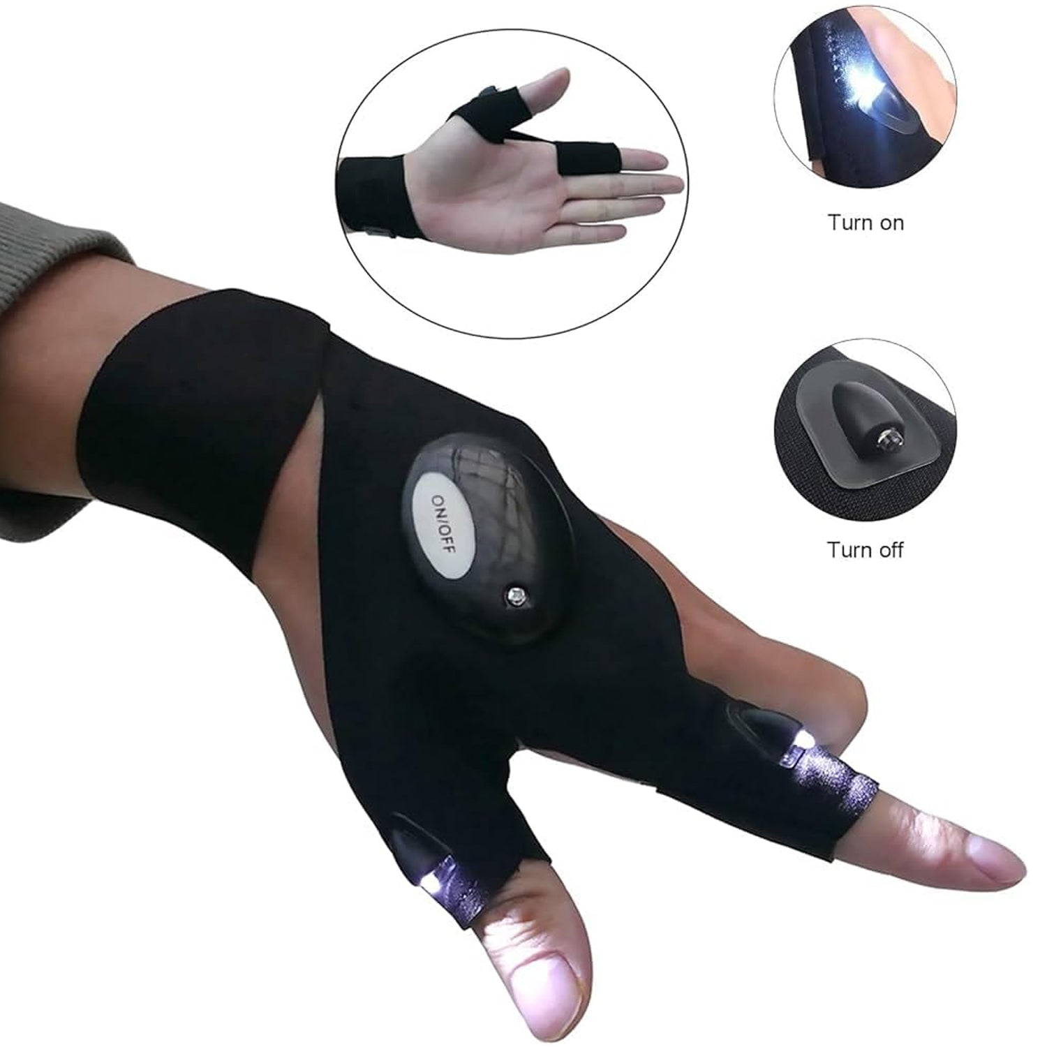Led Flashlight Gloves Gifts For Men (Hand Gloves Light 1 Pair) - Springkart 