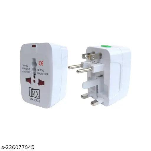 Universal Power Adapter Converter All in One in USA, EU, UK, and AUS & More Outlet (White)