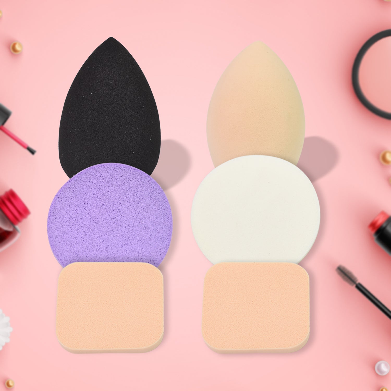 Makeup Sponges Set Perfect For Liquid Cream And Powder (6 Pcs Set) - Springkart 
