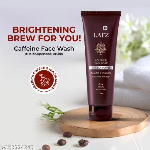 LAFZ Caffeine Face wash for Bright and Moisturized Skin with Arabica Coffee, Aloe Vera and Holy Basil - For Men & Women (150 ml Pack of 2)