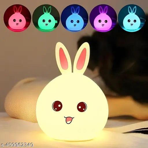 Rabbit Silicone Lamp Nursery Lamps for Room Portable LED Bunny Lamp USB Rechargeable Children Night Light