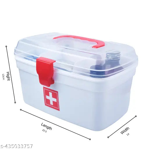 Medicine Box, Medical Box, First aid Box, Multi Purpose Box, Multi Utility Storage with Handle (White, Standard )