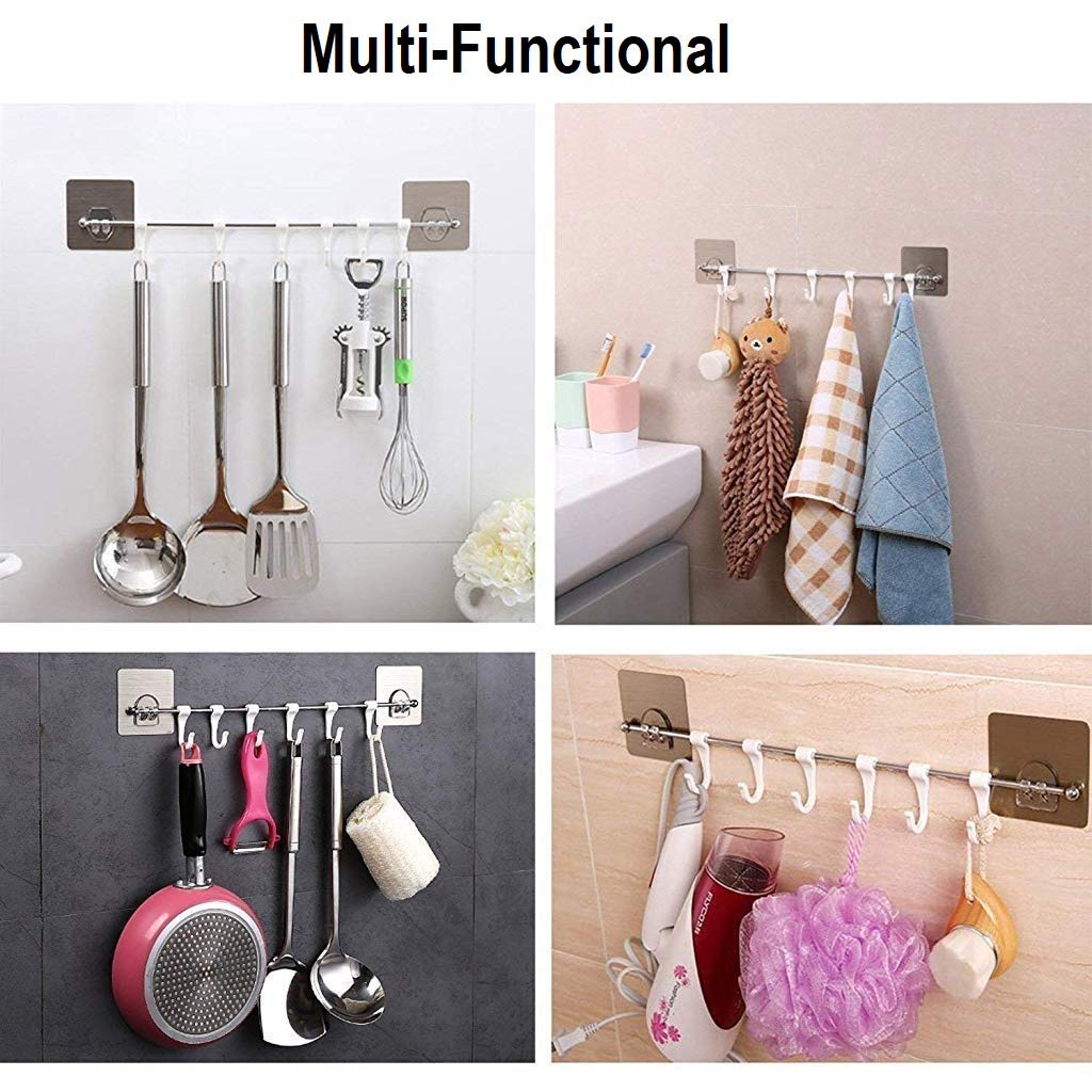 1354 Plastic Sticker Self Adhesive Multipurpose Hanger Hooks - Springkart 