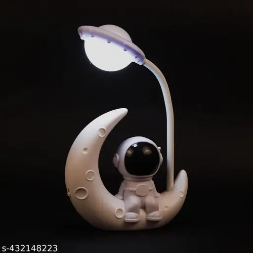 LED Study Table Lamp Astronaut Moon Shaped for Kids | 180 Degree Adjustable Desk Lamps