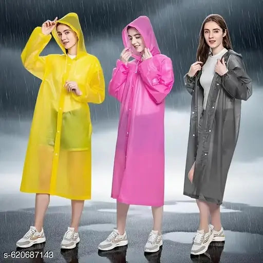 3 PCS NSCC EVa Rain coat assorted color