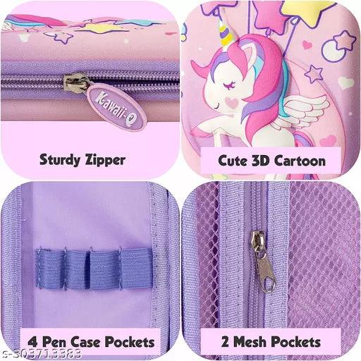 3D Unicorn Pencil Case, Cute Large Capacity Pen Box for Girls, 3D EVA Stationery Box - Springkart 