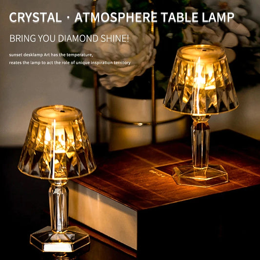 6610 2in1 Transparent Mini Crystal Table Lamp With Reflection Light - Springkart 