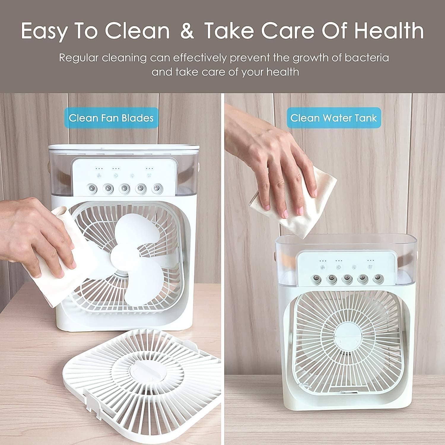 Portable Air Conditioner Fan 7 Color Changing Light (Big 1 Pc) - Springkart 