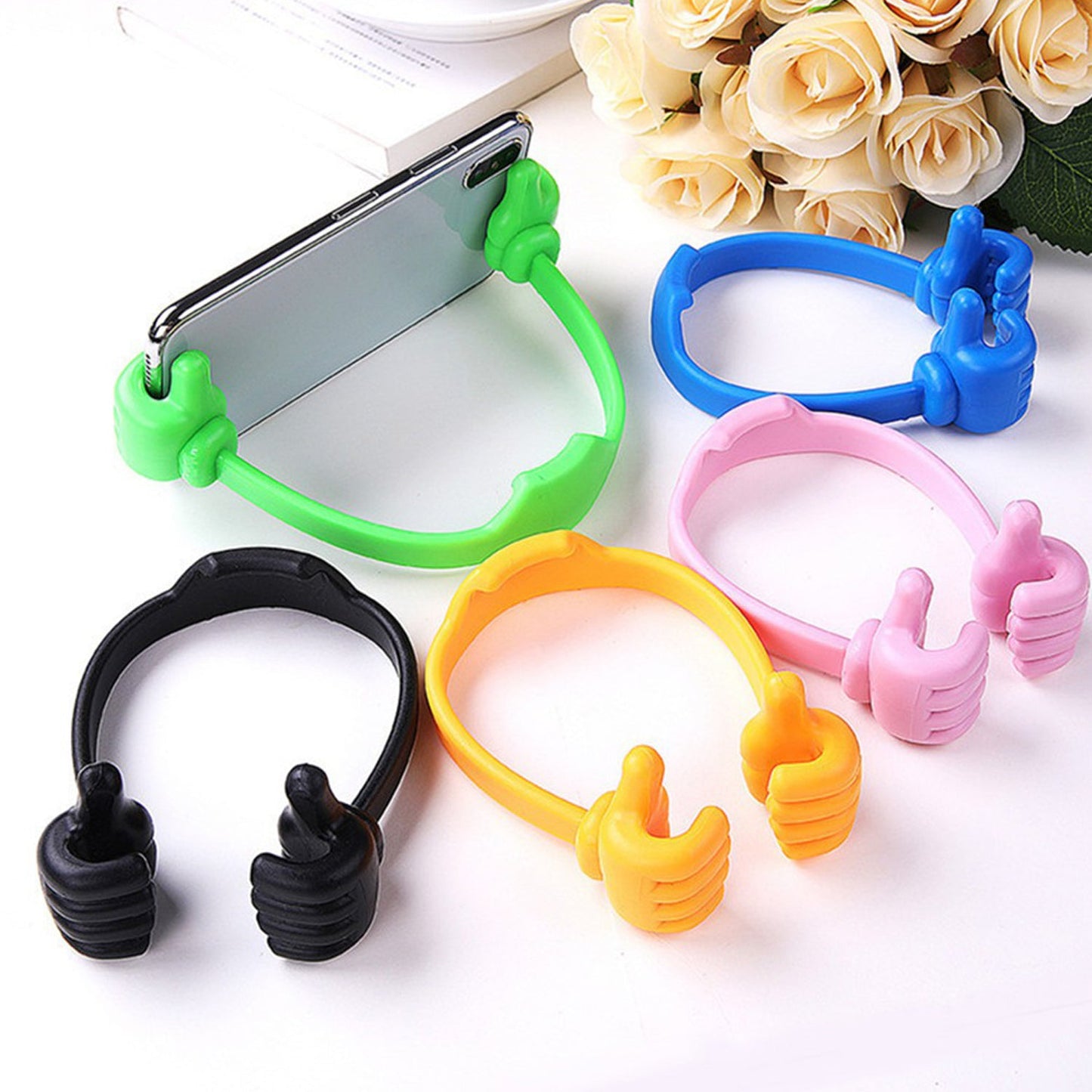 6132 4 Pc Hand Shape Mobile Stand Used In All Kinds Of Places Including Household And Offices As A Mobile Supporting Stand. - Springkart 