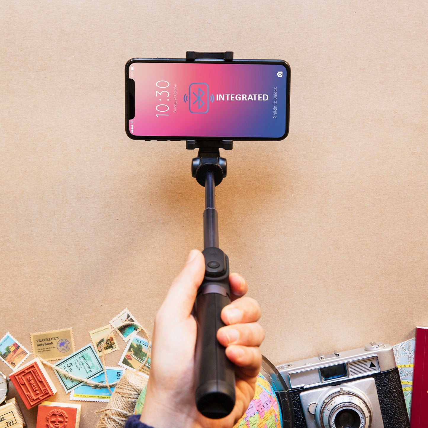 6401 Bluetooth Selfie Stick Portable Phone Tripod Stand For Mobile - Springkart 