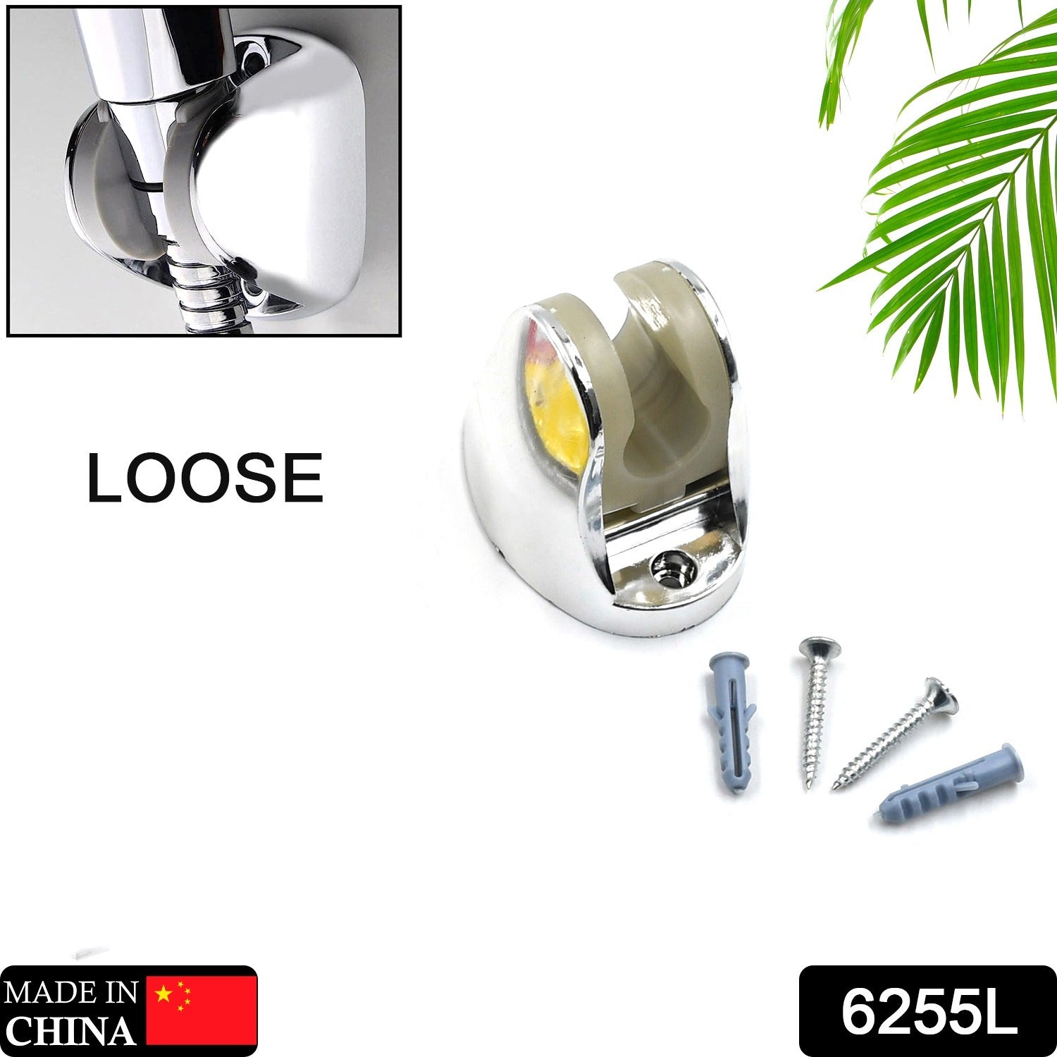 6255l Adjustable Hand Shower Holder With Fixing Screws Adjustable Bracket For Bathroom (Loose) - Springkart 