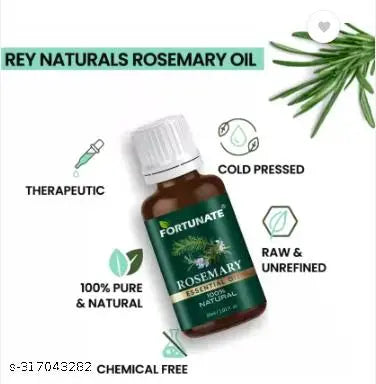 Fortunate= Rosemary Essential Oil for hair growth & aromatherapy for Skin, Hair, Dandruff (30 ml) Pack-of-2 - Springkart 