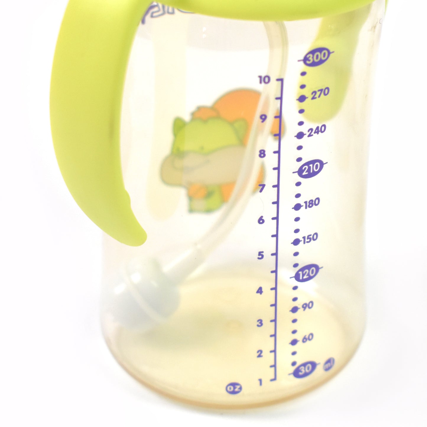 Plastic Baby Feeding Bottle With Handles Cleaning Brush Straw (300 Ml 1 Pc) - Springkart 