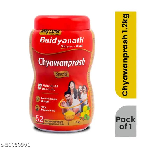 Baidyanath Chyawanprash Special - 1000 GM | Ayurvedic Immunity Booster | for Adults and Elders, Builds Energy, Strength and Stamina | 200 Gram Extra