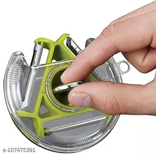 3 in 1 Magic Rotating Vegetable Peeler Slicer Shredder Julienne Cutter Stainless Steel Blade - Springkart 