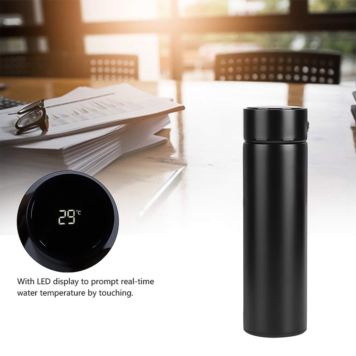 Thermal Coffee Carafe Tea Pot Water Bottles With Led Display (Bottle 500 Ml Pot 1000 Ml 2 Pc) - Springkart 