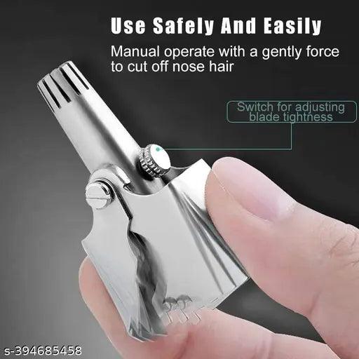 Manual Stainless Steel SS Nose Trimmer Manual Nose & Ear Hair Trimmer Clipper for Men & Women