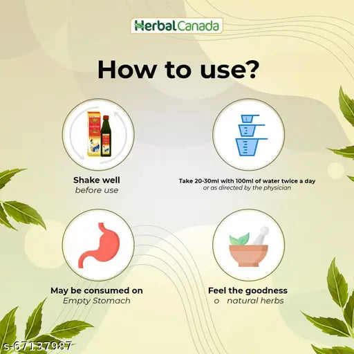 Herbal Canada Udramrit Swaras | Pack of 2 | Helpful for Hyper Acidity, Gas, Constipation, Loss Of Appetite | 100% Natural-500ml-(pack of-2) - Springkart 