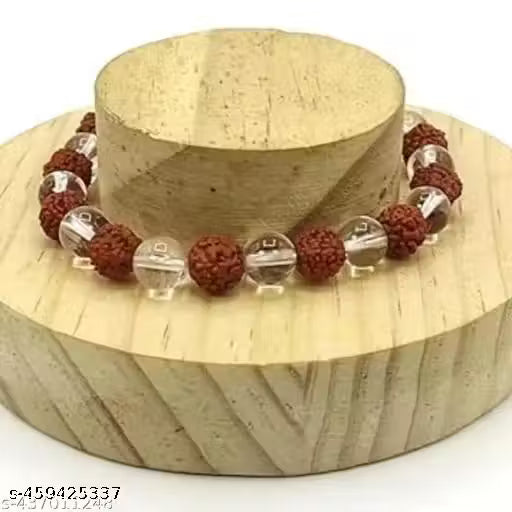 Natural Rudraksha Crystal Bracelet for Men Women - Reiki Healing Crystal Vastu Feng Shui for Men Women