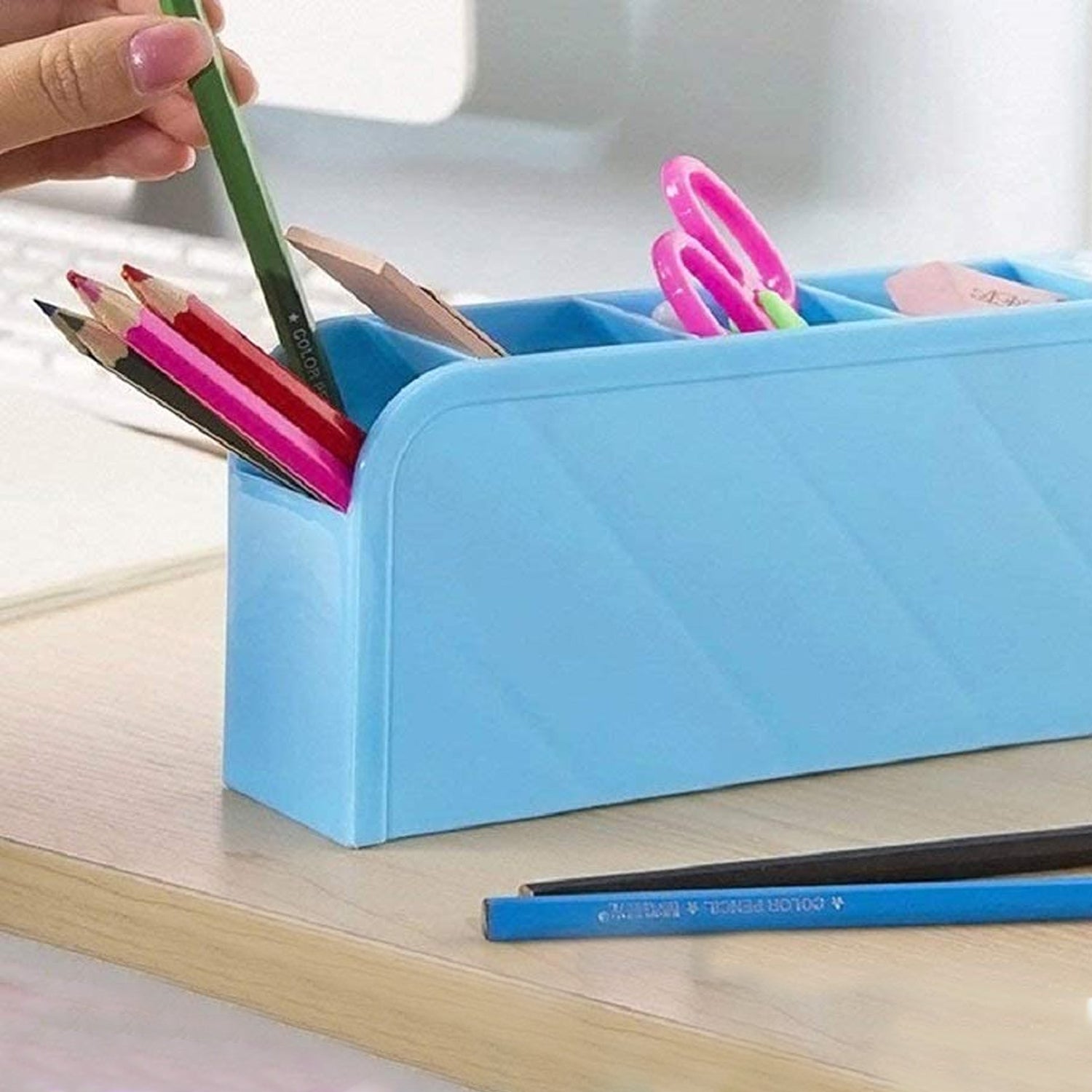 Multipurpose 4 Compartment Pen Holder Office Desktop (1 Pc) - Springkart 