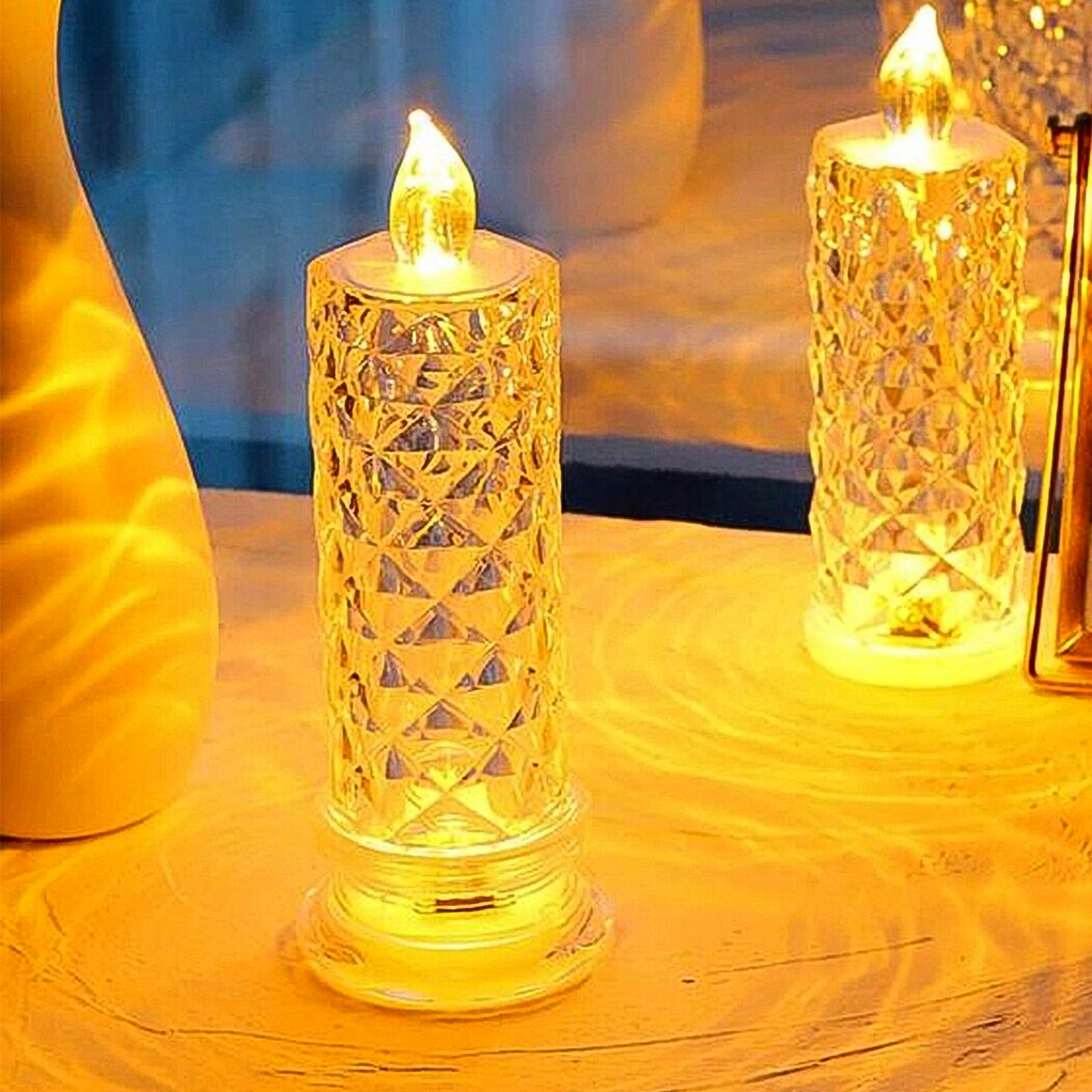 6241 Rose Candles For Home Decoration Crystal Candle Lights - Springkart 