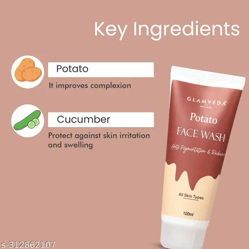 Glamveda Potato Anti Pigmentation Face Wash | For All Skin Types | For Men & Women For Men & Women New Facewash & Scrubs Classic Facewash & Scrubs Fancy Facewash & Scrubs New Collections Of Facewash & Scrubs Unique Facewash & Scrubs Classy Facewash & Scru