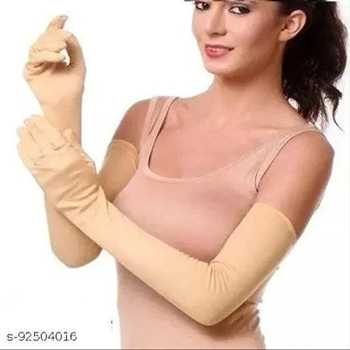 Cotton Full Hand Summer Gloves for Protection From Sun Burn/Heat/Pollution -1 Pair - Springkart 