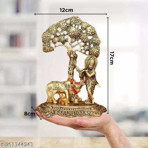 Krishna Cow With Calf Under the Tree Idol For Home,Temple,Office And Gifting - Springkart 