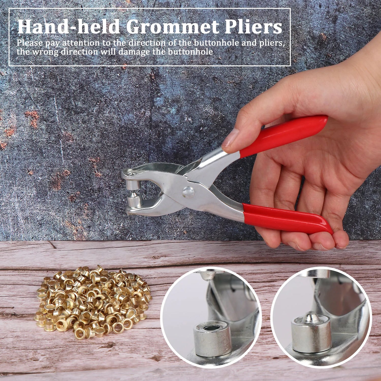 1593 Grommet Setting Tool With 25 Pcs Gold Eyelets Grommets Steel Hole Punch Setter Kit For Leather Canvas All Fabrics Men And Women Clothes Shoes Belts Bags Crafts - Springkart 