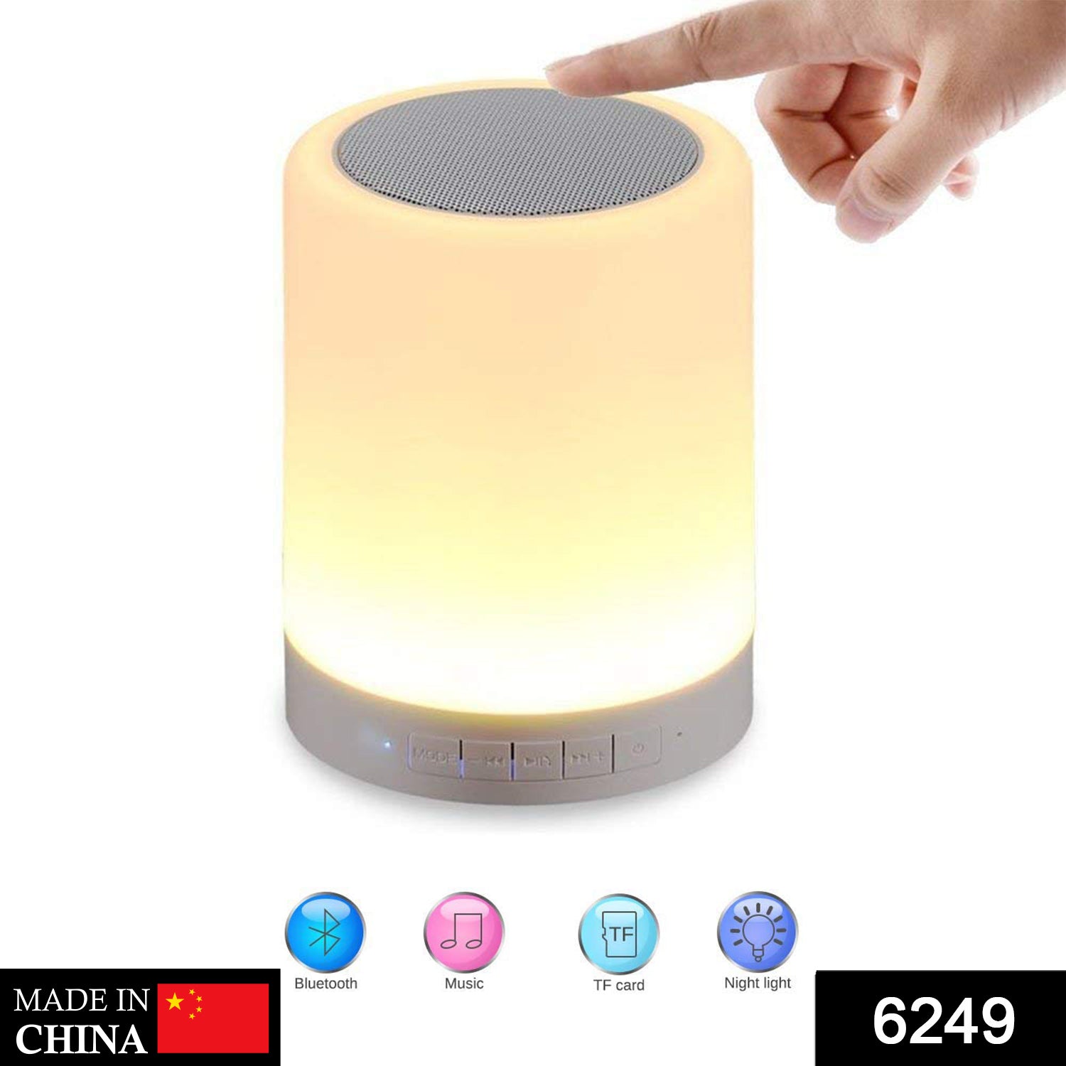 6249 Wireless Night Light Led Touch Lamp Speaker - Springkart 