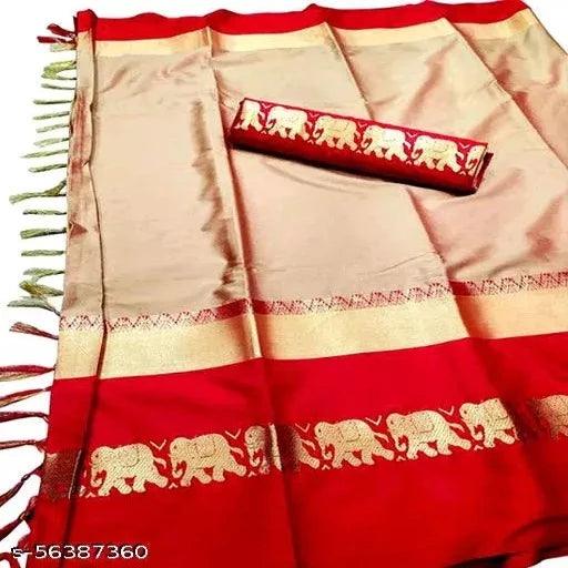 Hathi Design Cotton Silk Saree Running Blouse Piece - Springkart 