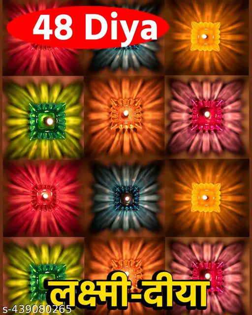 Laxmi Diya 3D Reflective Diya For Home Decoration Diwali, New Year (48-Diya)