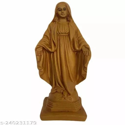 Mother Mary Statue Idol for Living Room - 24cm (Brown) - Springkart 