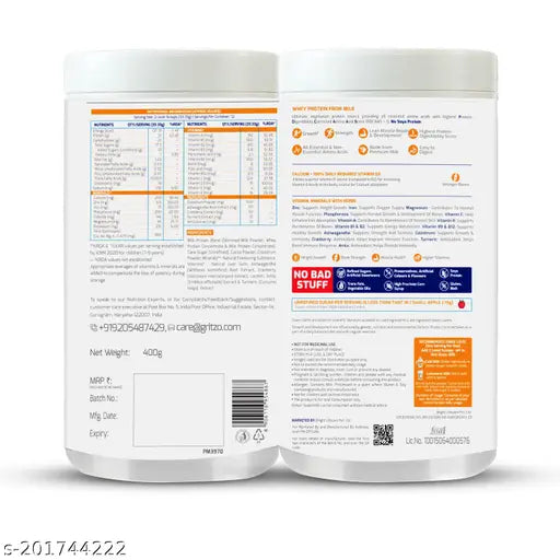 Gritzo SuperMilk Height+ (7-12y Girls), 10g Protein (Double Chocolate, 400g) | Zero Refined Sugar, 21 Vitamins & Minerals