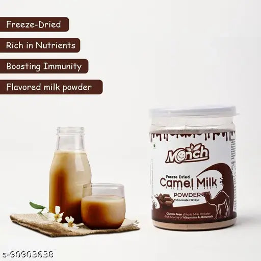 Monch Camel Milk Chocolate Flavour Powder For Height Growth - Boosts Immunity - Freeze Dried Camel Milk Powder