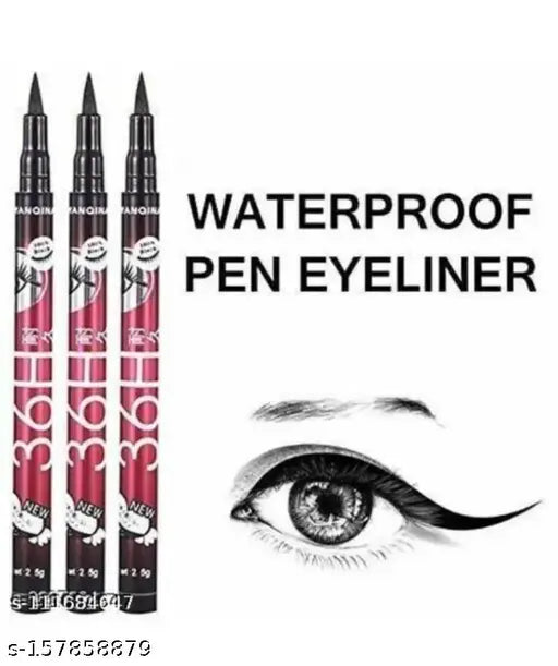 waterproof liquid eye liner 36 hours stay pack of 3 - Springkart 