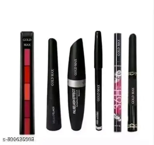 Combo of 5in1 red lipstick with 3in1 eyeliner mascara &36h eyeliner &kajal - Springkart 