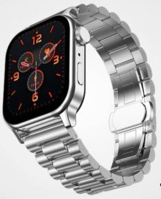 KONG FU MA SMARTWATCH Nano Glass for RISE LUX FLAT SCREEN SILVER CHAIN STRAP UNISEX WATCH - Copy (50)  (Pack of 1)