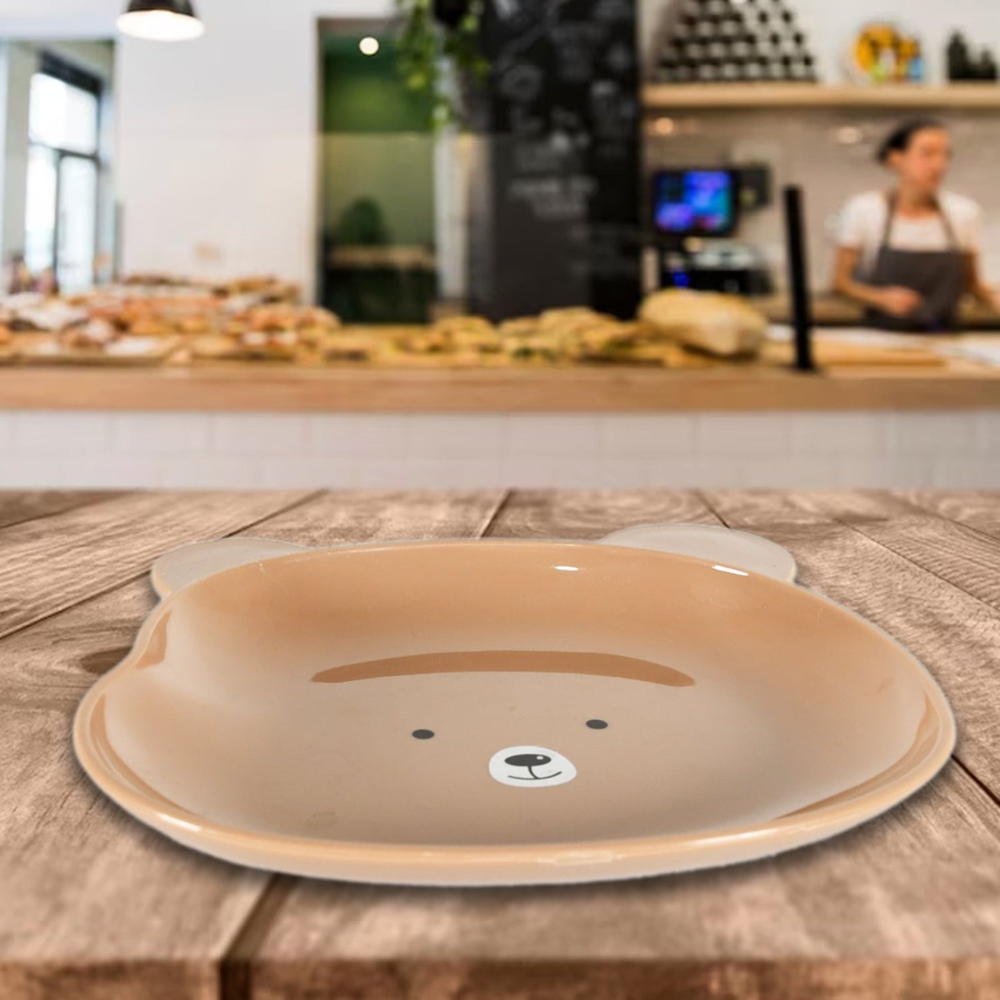 Durable Food Serving Plate, Bear Shaped Plate Cartoon Snack Plates For Serving Fruits & Desserts (1 Pc) - Springkart 