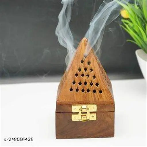 Wooden Incense holder Set of 2 , Pyramid Incense Box Ash Catcher(Rosewood),