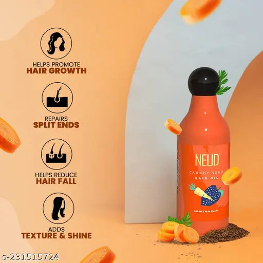 NEUD Carrot Seed Premium Hair Oil for Men & Women - 300 ml - Springkart 