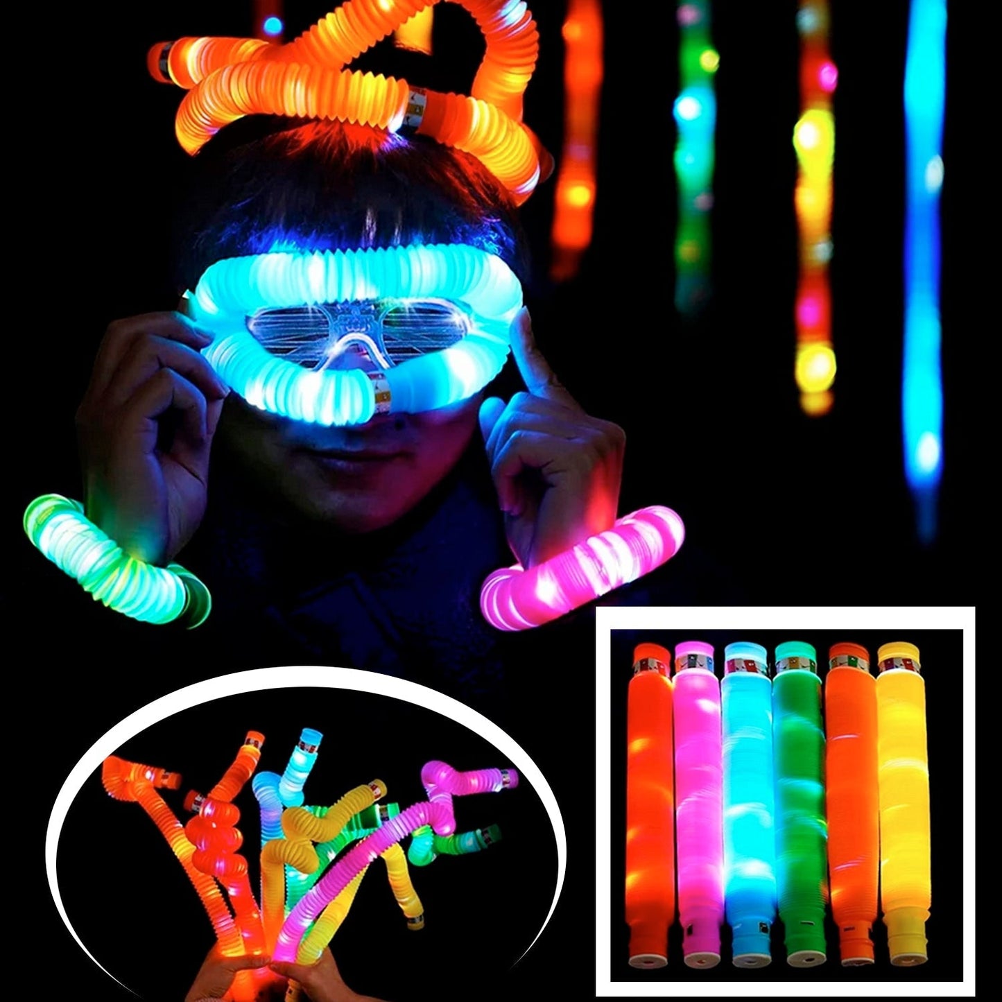 Colourful Tubes Sensory Toys Stretch Fidget Tube Toys Pull Tubes Fidget Toys - Springkart 