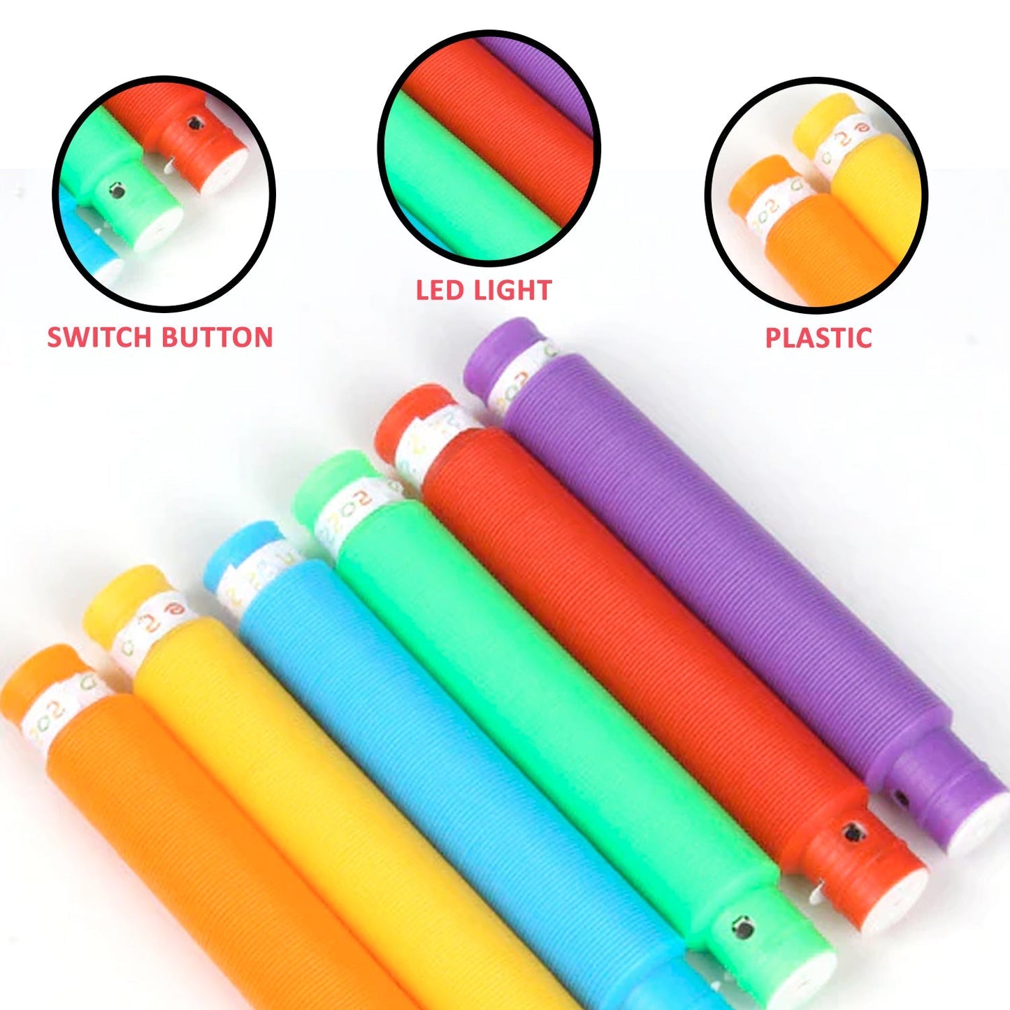 Colourful Tubes Sensory Toys Stretch Fidget Tube Toys Pull Tubes Fidget Toys - Springkart 
