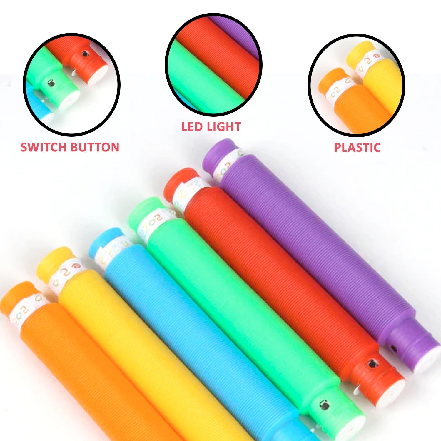 Colourful Tubes Sensory Toys Stretch Fidget Tube Toys Pull Tubes Fidget Toys - Springkart 