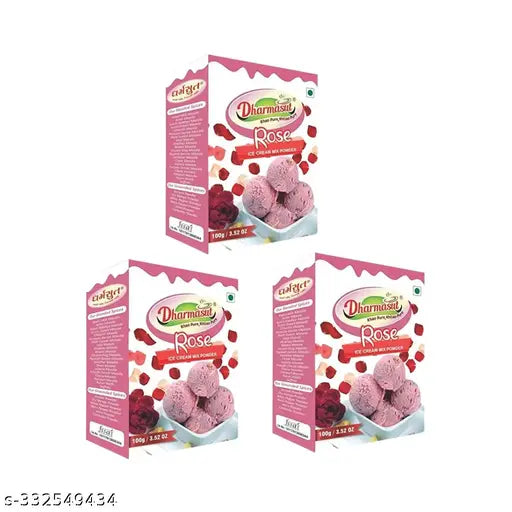 Instant Rose Ice Cream Powder 100gm* Pack of 3